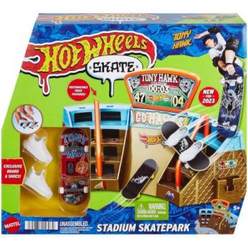 Hot Wheels Skatepark Mattel HGT91 Circuito para coches MATTEL - Juego de pistas y rampas para coches de juguete, incluye accesorios para realizar trucos y acrobacias, compatible con vehículos Hot Wheels, diseño colorido y