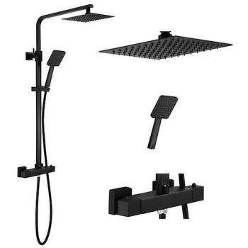 Conjunto de mezcladores de ducha de lluvia completo Viking Choice - Negro mate