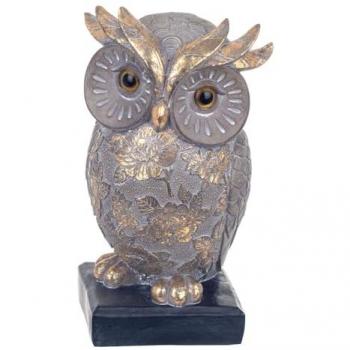 Figura Decorativa de Búho Signes Grimalt By Sigris - Hecha de Resina - Medidas 22 x 11 x 12 cm