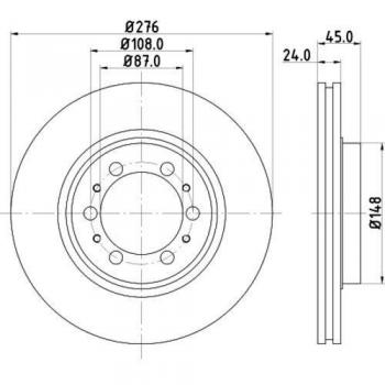 Disco de freno ventilado HELLA 8DD 355 105-131 para Mitsubishi Pajero Sport y Pajero 2