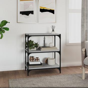 Estantería librería gris Sonoma 60x33x70,5 cm multicapa madera y acero