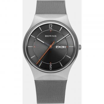 Bering Classic Men's Day-Date Watch 38mm Gray with Milanese Band