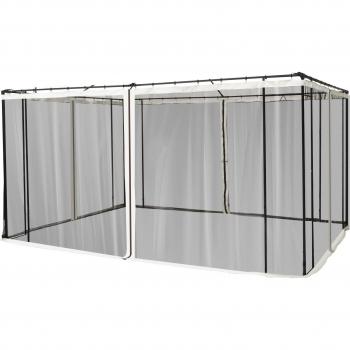 Outsunny 4 Paneles Laterales para Carpa con Mosquitera Negro 207x352 cm