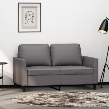 Sofá de 2 plazas de cuero sintético gris 120 cm Vidaxl
