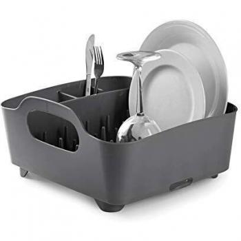 Escurridor de Platos Tub Umbra, Gris, Autodesagüe y Diseño Moderno
