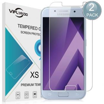 VIFLYKOO Samsung Galaxy A5 2017 Protector de Pantalla de Cristal Templado [2-Pack] Dureza 9H Vidrio Templado 0.26mm Tempered Glass Screen Protector para Samsung Galaxy A5 2017 Flim Protection