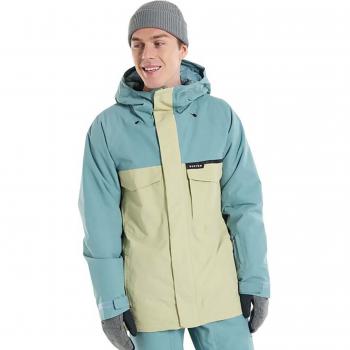 Burton Chaqueta Covert 2.0 azul beige XL con capucha, impermeable, transpirable, aislamiento térmico, costuras selladas y diseño ajustado