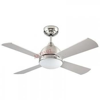 Ventilador de Techo Borneo, Acero Blanco, Niquel Satinado, 106 cm, E27, 15W, Control Remoto, 3 Velocidades