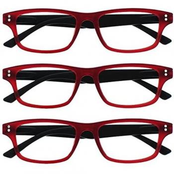 Uv Reader Goma Rojo Negro Gafas De Lectura Valor Pack 3 Hombres Mujeres Uvr3Pk033 +2,00 3 Unidades 88 g
