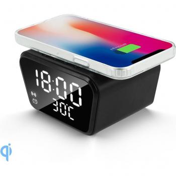 Despertador digital con cargador Qi incorporado 15W