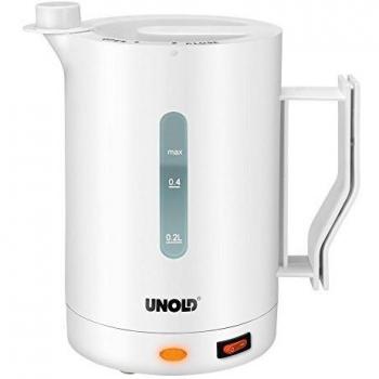 Unold 564158 Hervidor de Agua para Viajes, 1000 W, 0.5 litros, Plástico, Blanco