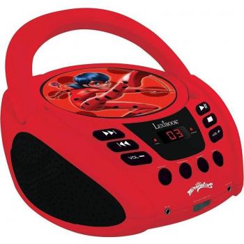 LEXIBOOK - Reproductor CD portátil con toma micrófono - Ladybug
