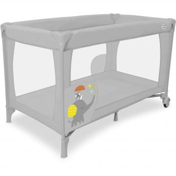 ASALVO Cuna de viaje 120x60 Speed para bebés y niños de 0 a 15kg /2 en 1: Cuna y Parque con ruedas, Plegado fácil en 30 segundos, Gris Elefante