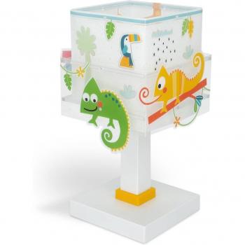 Lámpara de mesa infantil Happy Jungle Camaleón animales