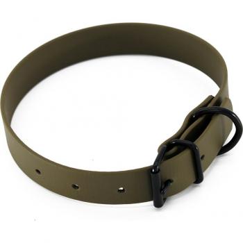 Collar Heim BioThane verde-oliva - 36 - 44 cm de perímetro del cuello, An 25 mm