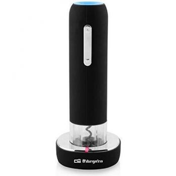 Orbegozo CU 4100 - Sacacorchos eléctrico, pulsador de doble sentido, corta cápsulas, piloto luminoso de carga, base cargador