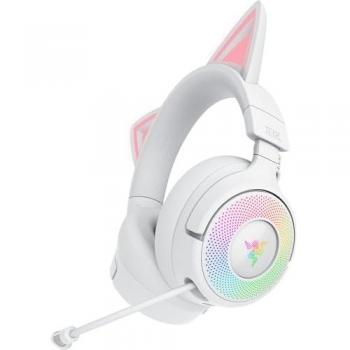 Razer Kraken Kitty V3 Pro - White RGB Wireless Gaming Headset with Reactive Cat Ears and THX Spatial Audio