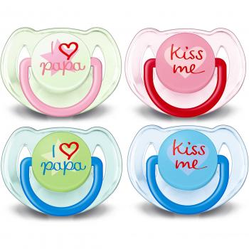 Philips Avent SCF172/70 - Pack de 2 Chupetes Decorados de Silicona para Bebés de 6-18 Meses, Colores Aleatorios
