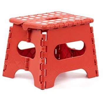 Taburete Plegable Multiusos Antideslizante - Escalera para Cocina o Baño - Reposapiés para Niños - Alto 18 cm x Largo 21 cm x Ancho 17 cm - Disponible en