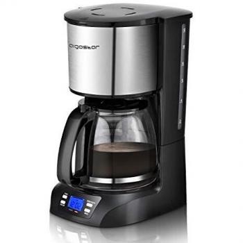 Aigostar Benno 30QUJ - Cafetera de goteo, filtro reutilizable, pantalla LCD, 800W, programador 24 horas, capacidad 1,5 litros, sistema anti-goteo, función mantener caliente. Libre de BPA