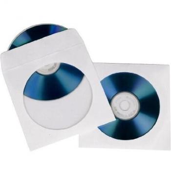 Hama - CD-ROM Paper Sleeves 50, White, Blanco