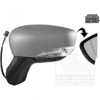 Espejo retrovisor VAN WEZEL 4373817, tipo: espejo retrovisor, características: diseño específico para vehículos, ajuste manual, cristal plano, incluye soporte de montaje y es compatible con varios modelos de automóviles