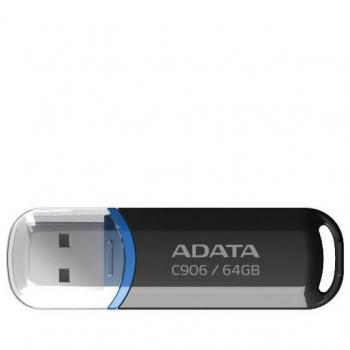 ADATA C906 64GB USB 2.0 Flash Drive, Compact, Black & Blue