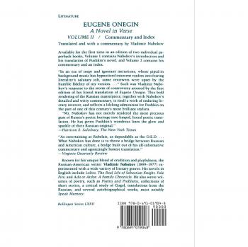 Eugene Onegin: A Novel in Verse: Commentary