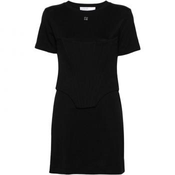Giuseppe Di Morabito Women's Fleece Mini Dress in Black | Size 40 | 02PSDR354, Black Corset-Style Jersey Dress, Sizes: XS, Short Dresses, female, Black