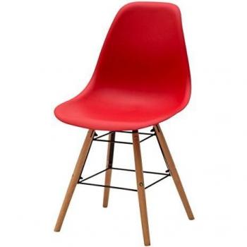 White Loft, Juego de 4 sillas, Madera, Rojo, 47 x 52 x 84 cm