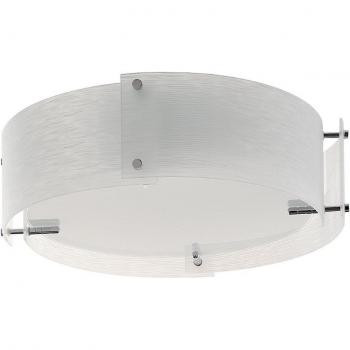 Plafón Trinity de Cromo con 3 Bombillas y Vidrio Esmerilado Blanco, E27 - 14 cm