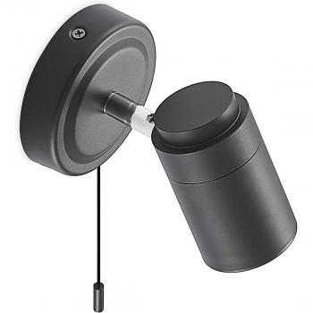 Aplique de pared Remilan de Lindby, negro, moderno, hecho de metal, para salón y comedor, 1 llama, tipo GU10