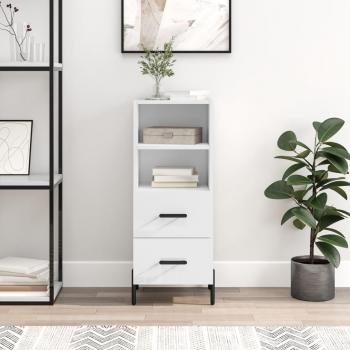 Aparador de madera contrachapada blanco brillante 34,5x34x90 cm Mueble de Almacenaje de Salón Buffet para salón Armario Auxiliar Armario de Almacenamiento Vidaxl