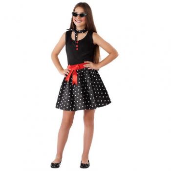 Disfraz de Vestido de los Años 60 Negro para niña