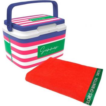 Nevera LIFE STORY 5 litros Pink Navy + Toalla de playa 90x160cm 380gsm Velour 100% Algodón Rojo