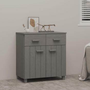 Aparador Hamar de madera maciza de pino gris claro 79x40x80 cm, mueble de almacenaje para salón, buffet, armario auxiliar y armario de almacenamiento