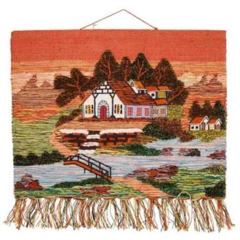 Tapiz de Yute Tejido Artesano Multicolor 100x80cm - Hecho a Mano - Tamaño Grande