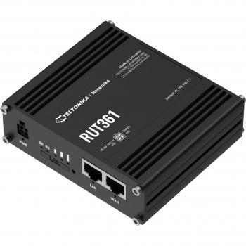 Router Industrial 4G LTE Teltonika RUT361 Cat 6, WiFi 4, 2x RJ45 100 Mbit/s, IP30, Montaje en DIN y Pared