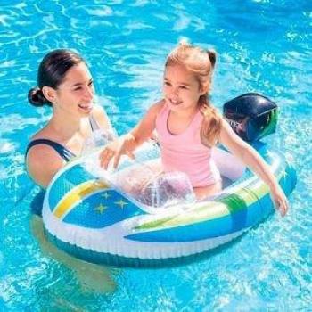 Colchoneta inflable infantil de barco azul +3 años