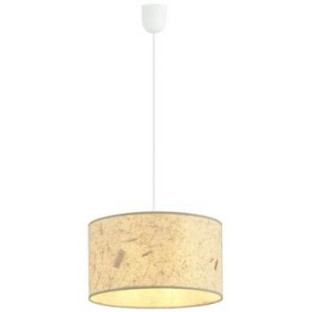 Lámpara de Suspensión Aston EPIKASA, Acero con recubrimiento de polvo y Tejido, Negro y Marrón, 35x100x35 cm