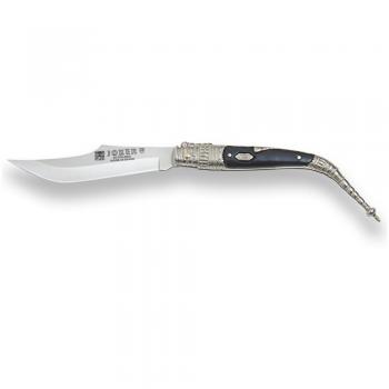 Navaja clásica Joker N105A con puño zamak decorado y hoja de 10,2 cm para actividades al aire libre como pesca, caza, camping y senderismo