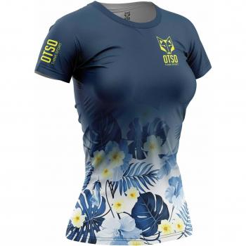OTSO Camiseta De Manga Corta T-shirt para Mujer, Diseño Think Sport, Color Oscuro de Primavera, Material Transpirable y Ligero, Ideal para Actividades Deportivas, Ajuste Cómodo y Estilo Moderno