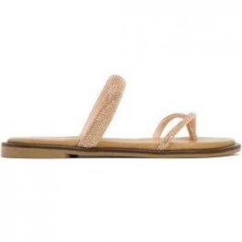 Sandalias planas de mujer de piel Porronet en color rosa