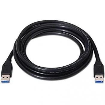 Nanocable 10.01.1001-BK - Cable USB 3.0 Tipo A/M-A/M, Color Negro, Longitud 1 Metro