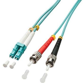 Cable de Fibra Óptica Multimodo OM3 15m LC/ST Turquesa