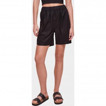 Urban Classics Women's Black Linen-Cotton Blend Shorts