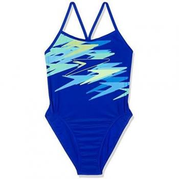 Speedo Boom Placement Thinstrap AF Traje De Baño, Mujer, Chroma Blue/aquasplash/Bright Zest, 32
