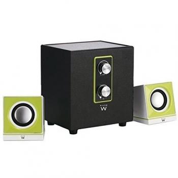 Ewent EW3508 - Sistema de altavoces 2.1, alimentación USB, blanco/verde