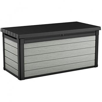 Keter Contenedor de jardín Denali 570L Antracita - Arcón exterior, Baúl almacenaje, Capacidad 570L, Resina, Color gris, Ordenación jardín y terraza, Dimensiones: 152 x