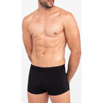 Bañador largo de hombre Calvin Klein liso con logo en la parte trasera, color negro y blanco, talla L